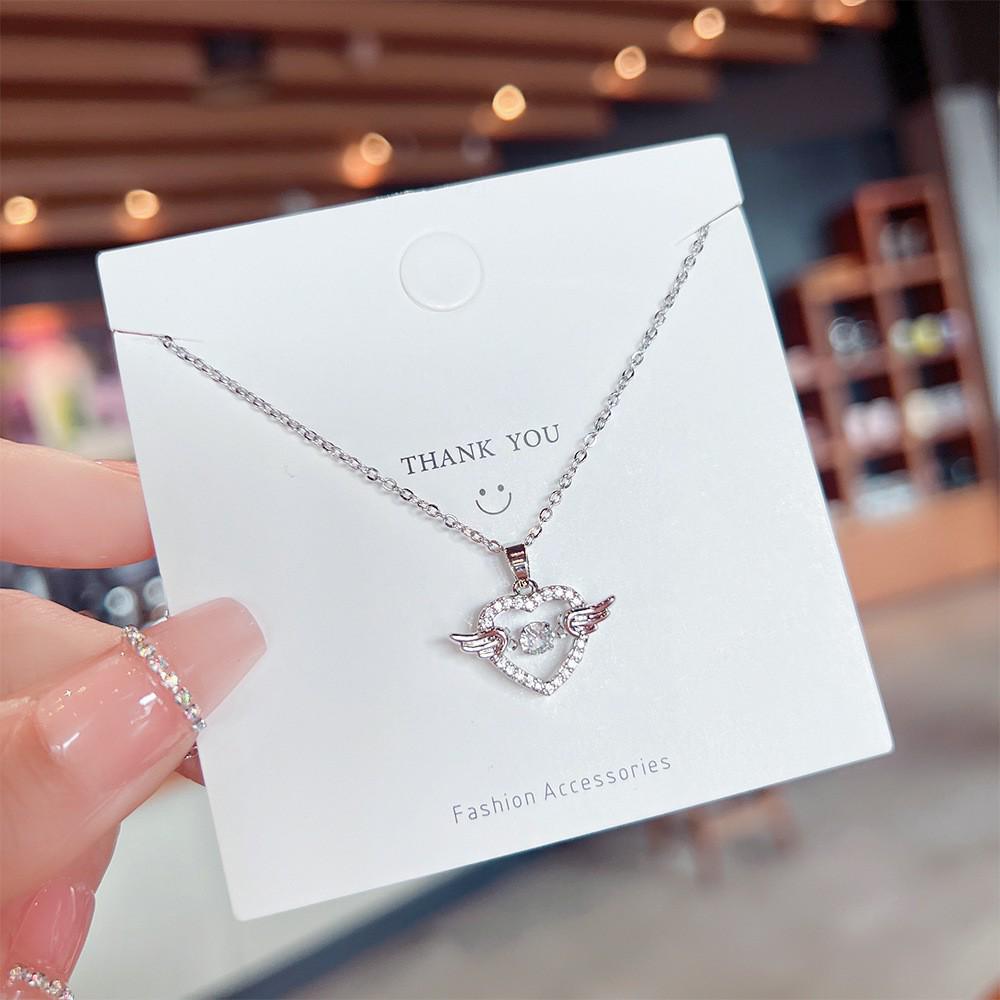 Women's Titanium Steel Necklace - Elegant, Minimalist Design with Zircon Pendant, Lightweight, Fashionable, and Fade-Resistant.