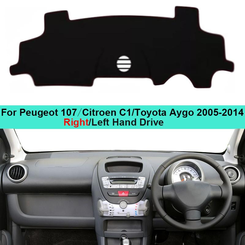 Car Inner Dashboard Cover Dash Mat Carpet Cape Cushion For Peugeot 107 Citroen C1 Toyota Aygo 2005 - 2014 LHD RHD Car Styling
