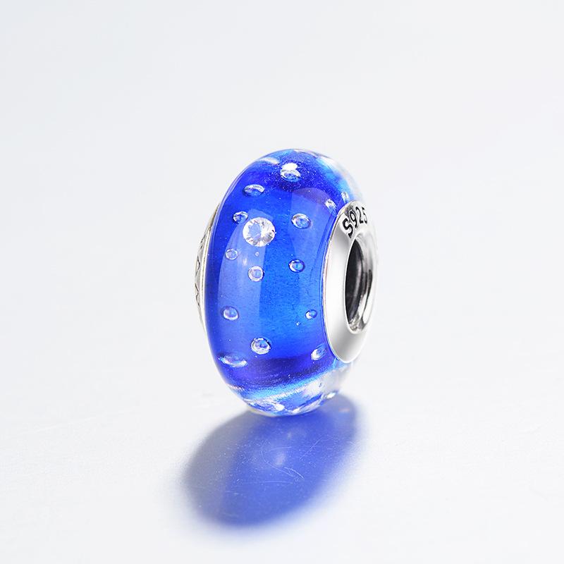 New Glass Beads Charm Matte Green Purple Pink Blue Charms For Originalcharms Bracelet Copper Charm Bead For Women Jewelry