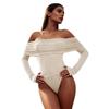 Amazon's explosive one-word shoulder jumpsuit, European and American sexy slim-fitting long-sleeved jumpsuit, the source is directly from the 