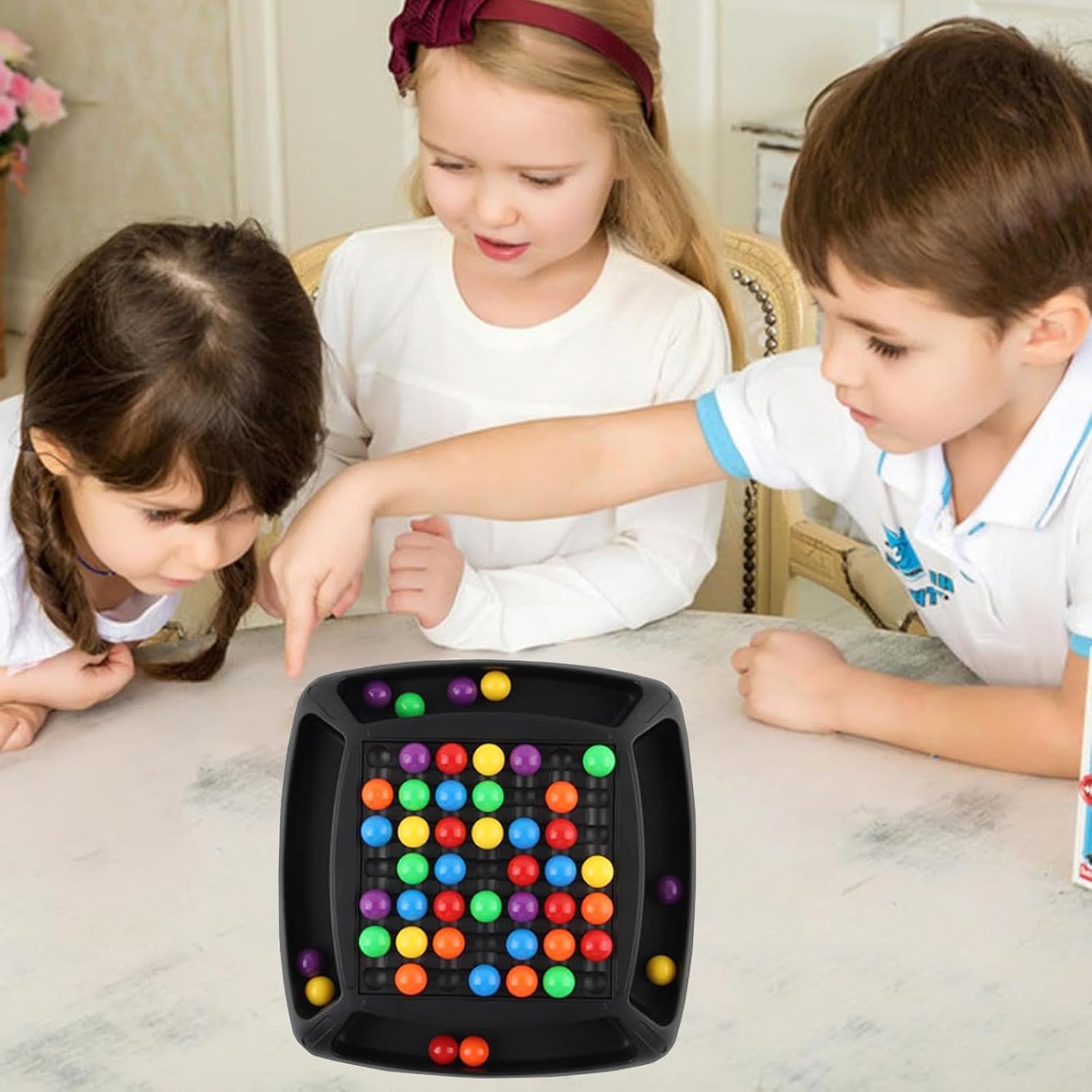 

Intellectual Chessboard with Colored Marbles - Dual Player Strategy Game for Kids & Adults (48PCS) United States