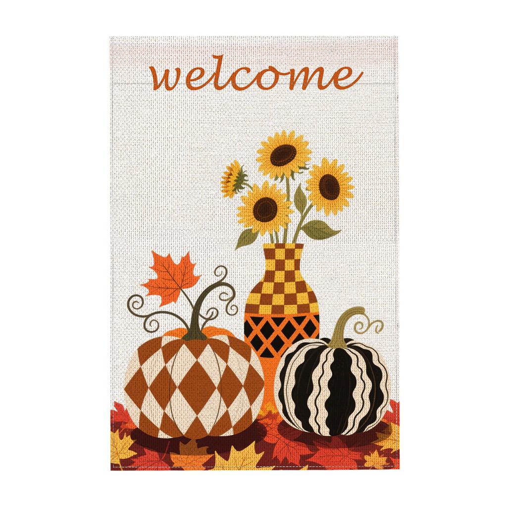 Halloween Garden Flag Pumpkin Ghost Witch Halloween Flags Double Sided Funny Yard Decoration for Outdoor Welcome