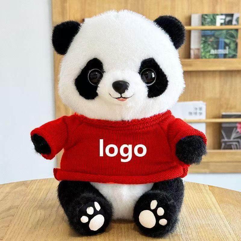 Adorable Panda Plush Toy with Outfit - Chengdu Souvenir and Festival Gift, Customizable with Logo.
