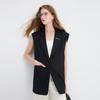 Sancai Women's Notched Lapel Mid-Length Vest