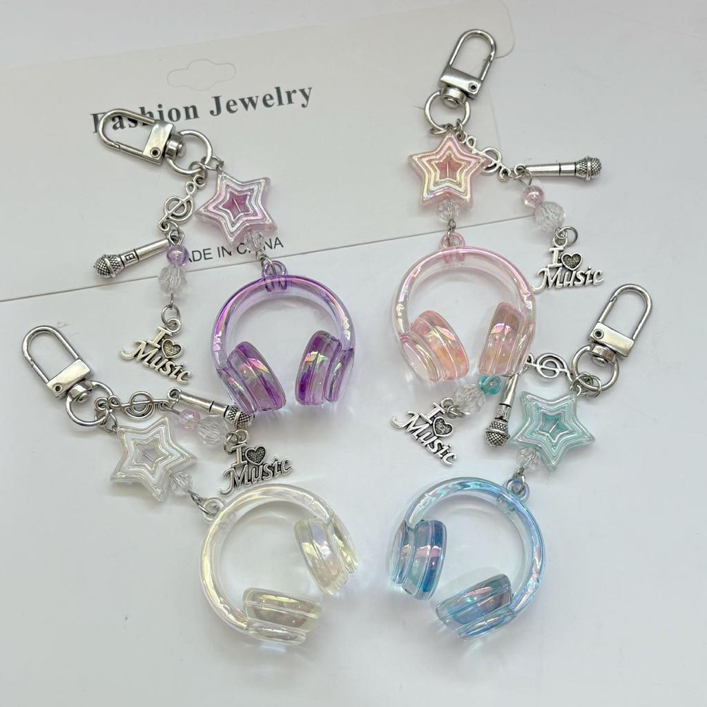 Colorful Earphone Pendant Keychain: Cool and Sweet Bag Charm, Perfect Bestie Gift