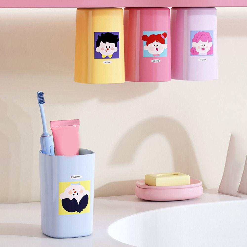 

Wall-Mounted Inverted Magnetic Toothbrush Cup Punch Free Toothbrush Cup Dental Jar Bathroom Style AA