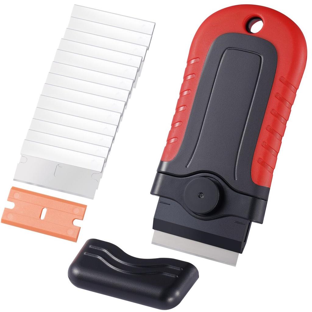 Razor Blade Scraper Locking Scraper Tool 15 Extra Blades with Security Cap