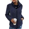 Stand Collar Solid Color Sweatshirt Women Casual Fashion Long Sleeve Zip Up Bubble Fleece Jacket