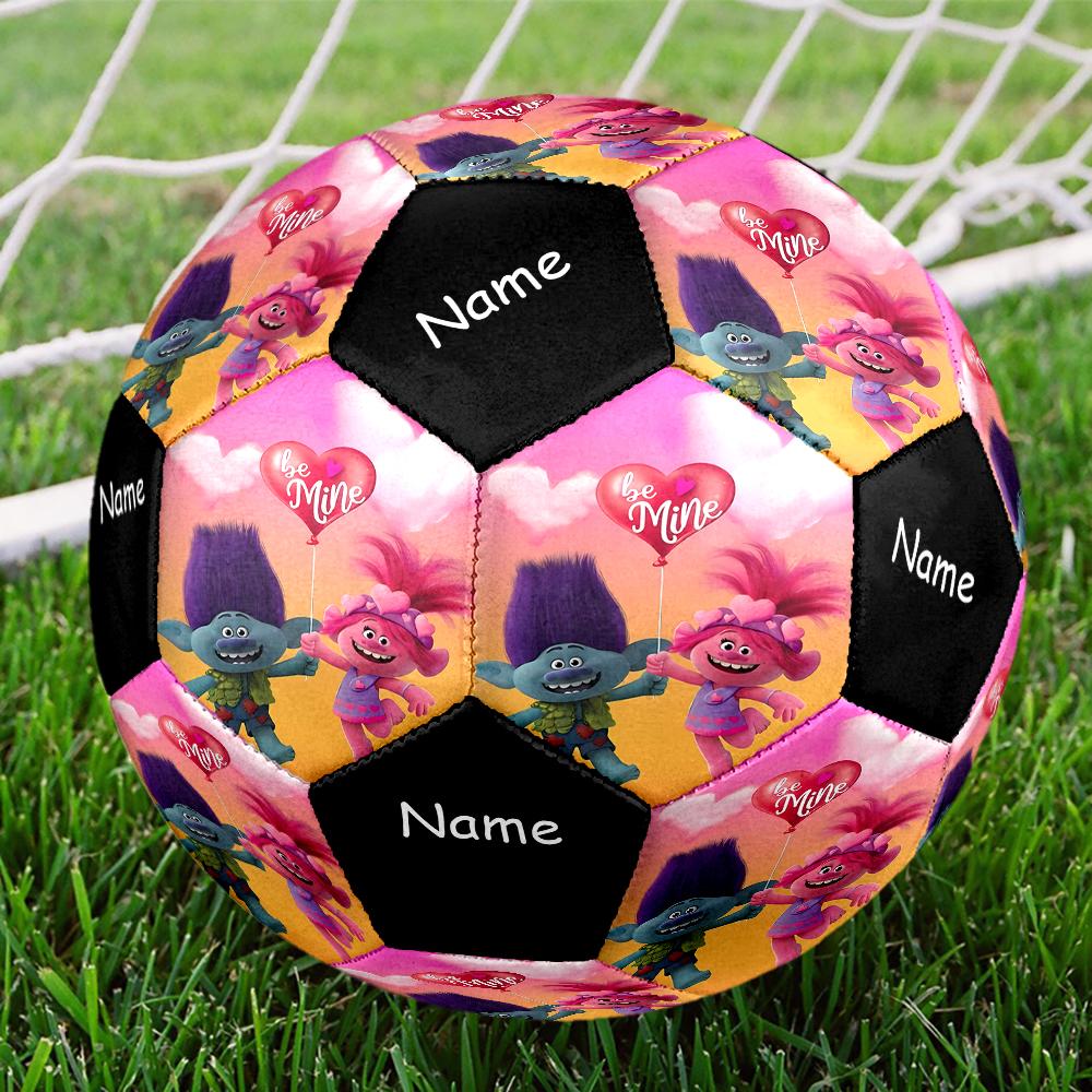 Custom Name Trolls Theme Size 5 Soccer Ball, Suitable for Both Indoor and Outdoor Matches, a Gift Suitable for Everyone.