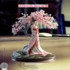 Flat bohemia style grids crystal japanese kimono lady statue, desktop decoration, suitable for home, office, living room, bedroom