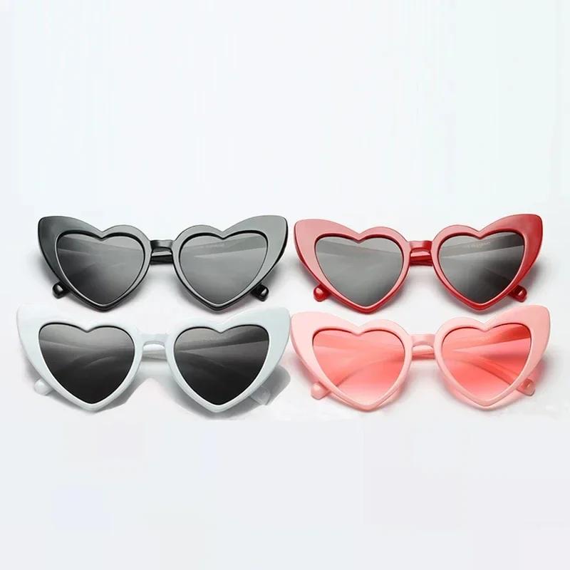 Women Cat-Eye Female Sun Glasses Classic Style Love Black White Eye Wear Heart Shaped Sunglasses Men Shade UV400 Protection Premium Designer
