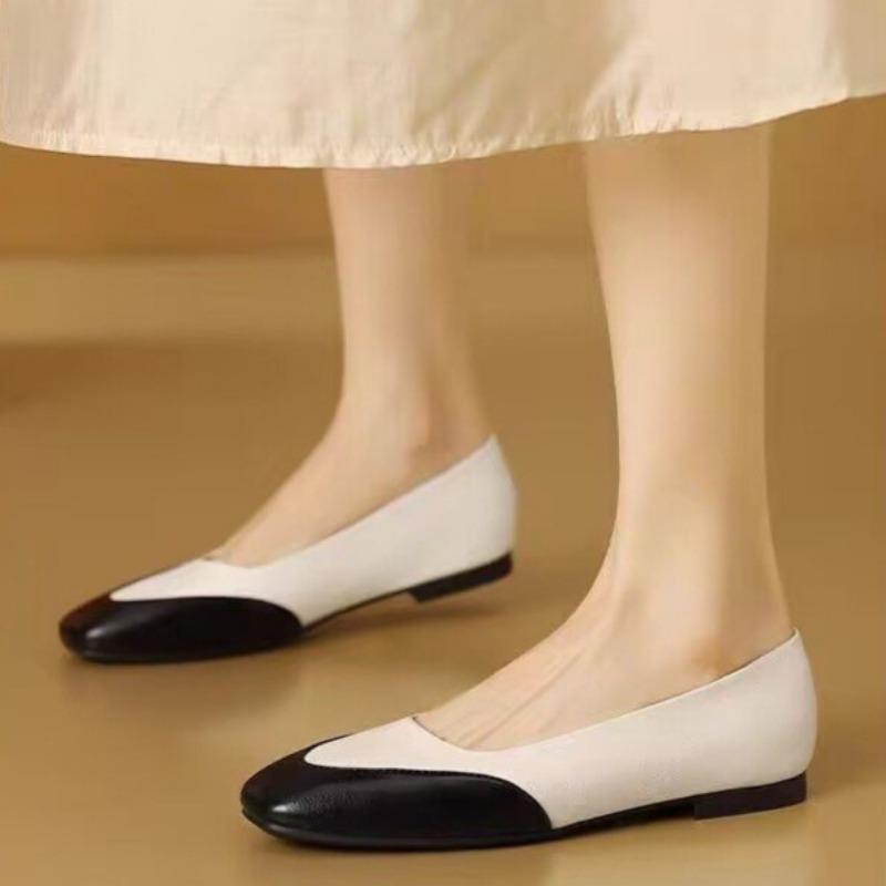 

Модные весенние новые туфли на плоской подошве женские модные с квадратным носком с мелким вырезом внахлест мягкая подошва противоскользящие износостойкие одинарные туфли 40