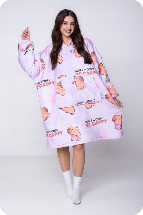 Blanket Sweatshirt Oversize Warm Thick Blanket Sweatshirt 2In1Xxl Capybara Furry [Ub-Kb-Wz-9]