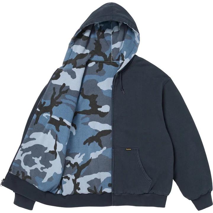 Supreme Reversible Work Zip Up Hooded Sweatshirt Navy