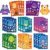 8Sheets Children DIY Puzzle Sticker Games Cartoon Monster Make A Face Assemble Jigsaw Stickers Kids Educational Toys