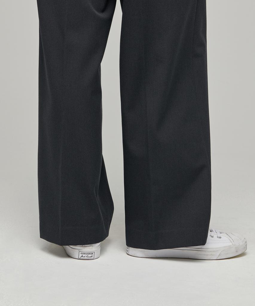 MUSINSA STANDARD WOMAN Women'S Heavyweight Fleece-Lined High-Waisted Wide Hidden Elastic Waist Slacks [Gray]