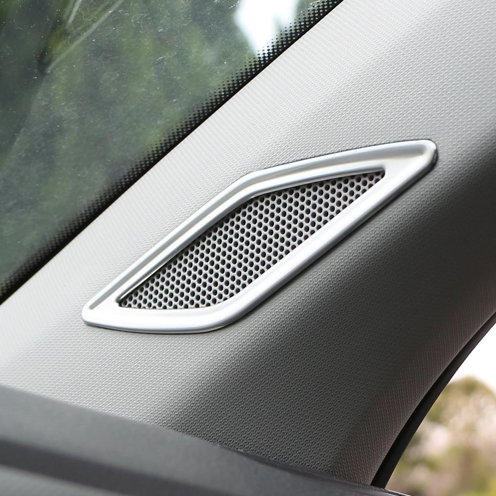 Car Front Pillar Cover Speaker Ring Sticker for VW Volkswagen Tcross T-cross 2018-2023 Stickers Stainless Steel Accessories