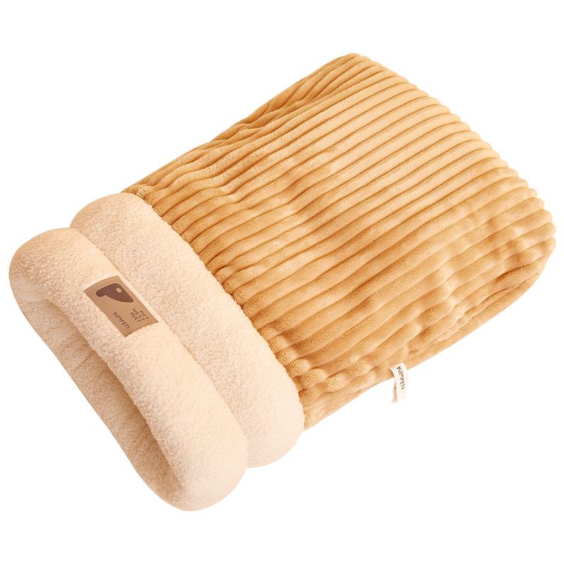 2024 Autumn/Winter Cozy Cat Bed: Enclosed Sleeping Bag for Kittens & Small Dogs with Sense of Security