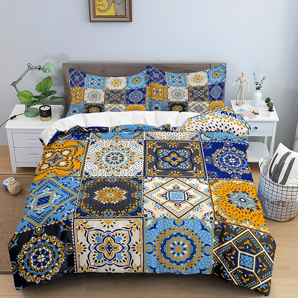 Bohemian Mandala Duvet Cover Boho Chic Hippie Bedding Mandala for Aducts Boys Girls Black White Bedroom Decoration Queen King