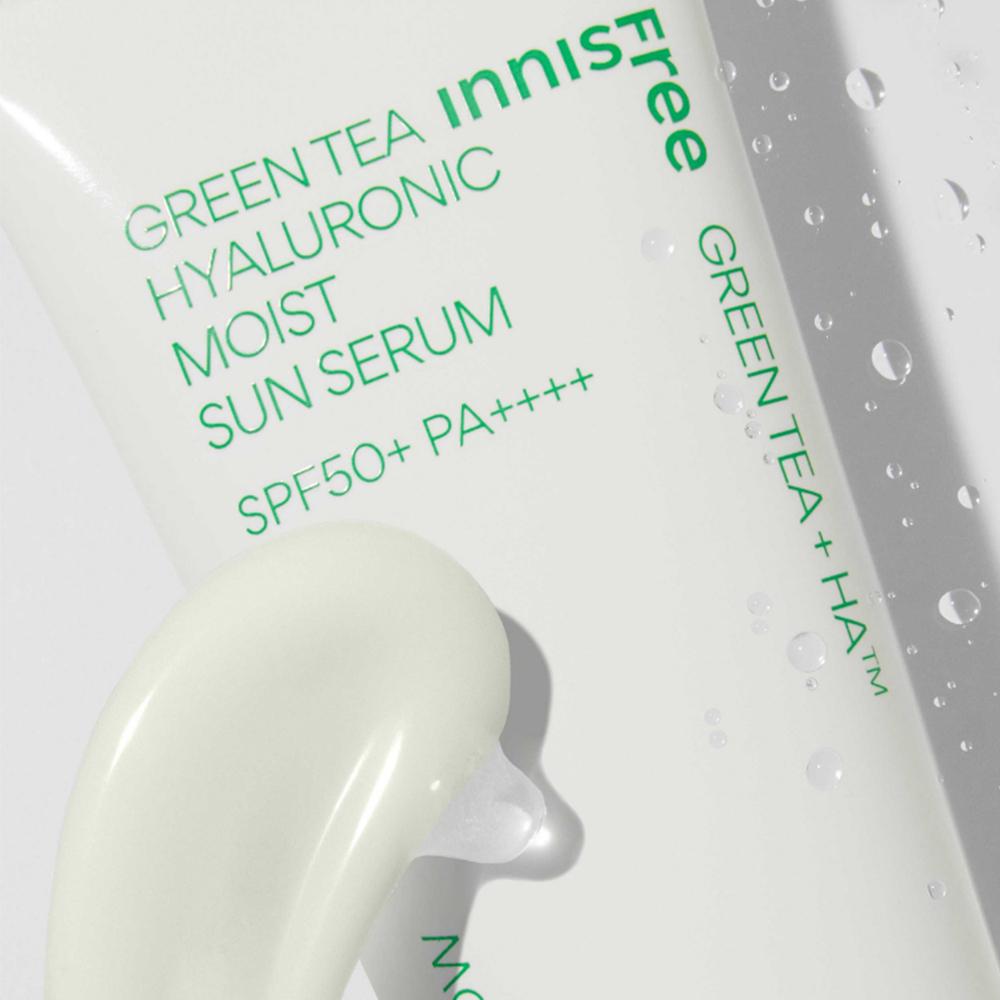 60pcs/60ml_[INNISFREE] Green Tea Hyaluronic Moist Sun Serum 1ml (Sample Sachet)(SPF50+/PA++++)