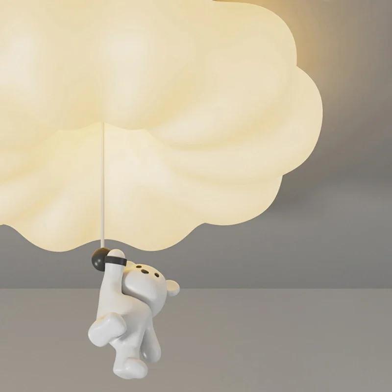 Pumpkin Cloud White Bear Ceiling Lights Children's Room LED Warm Romantic Boy Girl Baby Bedroom Decora Chandelier Ceiling Lamps