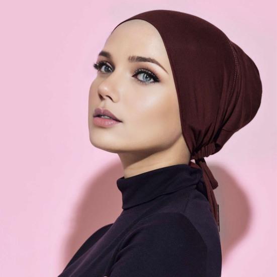 Moteriškas turbanas Artimųjų Rytų vientisos spalvos reguliuojamas plaukų uždangalas galvos skara su elastine juostele maža skrybėlaitė