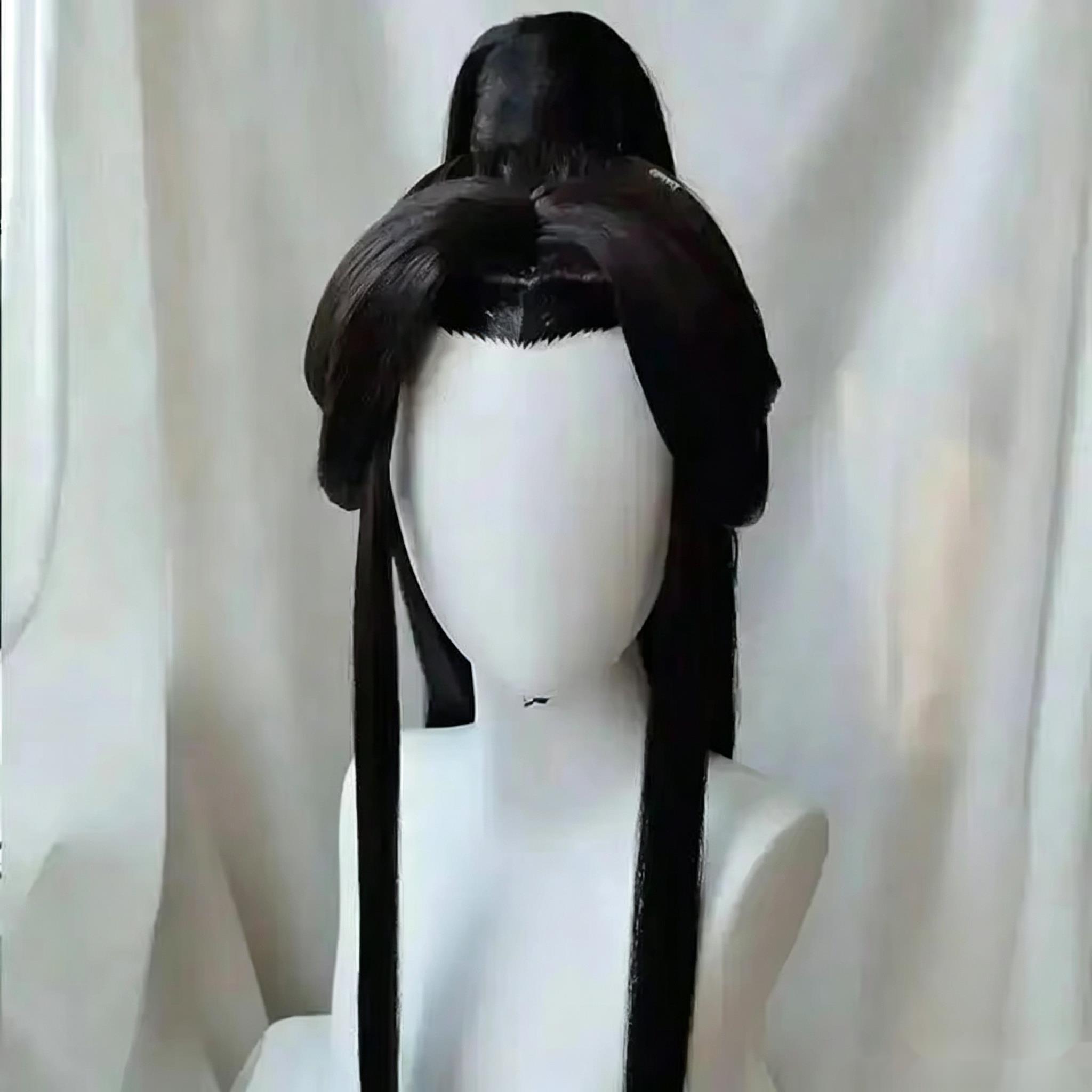 Gestyled Xie Lian Tai Zi Yue Shen Cosplay Bruin Pruik Tian Guan Ci Fu Hemelse Officiant's Zegen Huacheng Cos TGCF Pruik gray