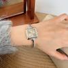 Square Steel Strap Bracelet Watch, Thin Strap Small Gold Watch Temperament Light Luxury Watch