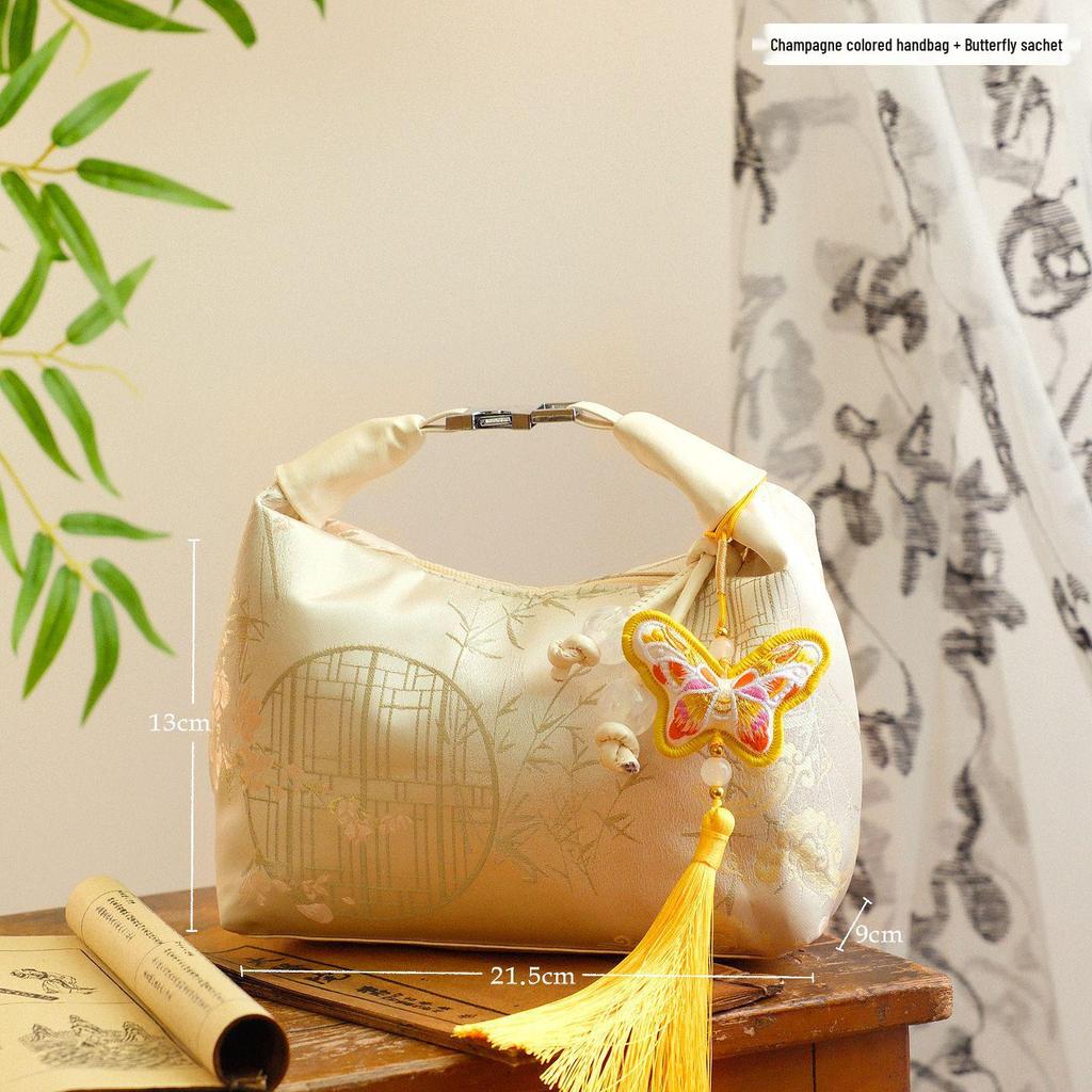 Chinese Embroidery Bridesmaid Gift Bag, Practical Wedding Handbag for Best Friend