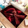 Fiery Half-Masked Warrior Patterned Carpet, Non Slip Mat Suitable for Living Room and Bedroom Sofas