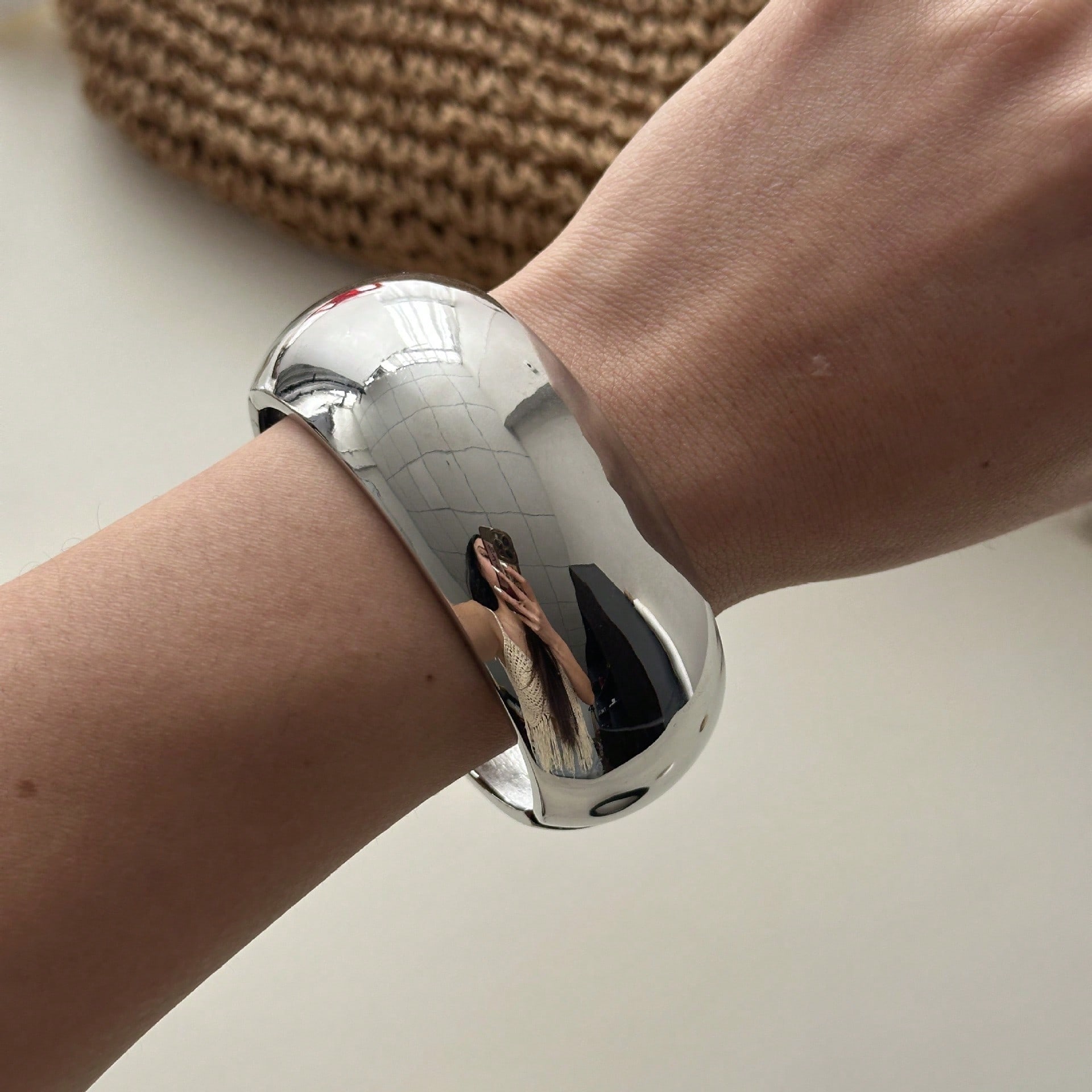 Europa, Amerika, Ovaal Brede Versie Geometrische Boog Vlekkerig Luipaardprint Armband, Nieuwe Armband gray
