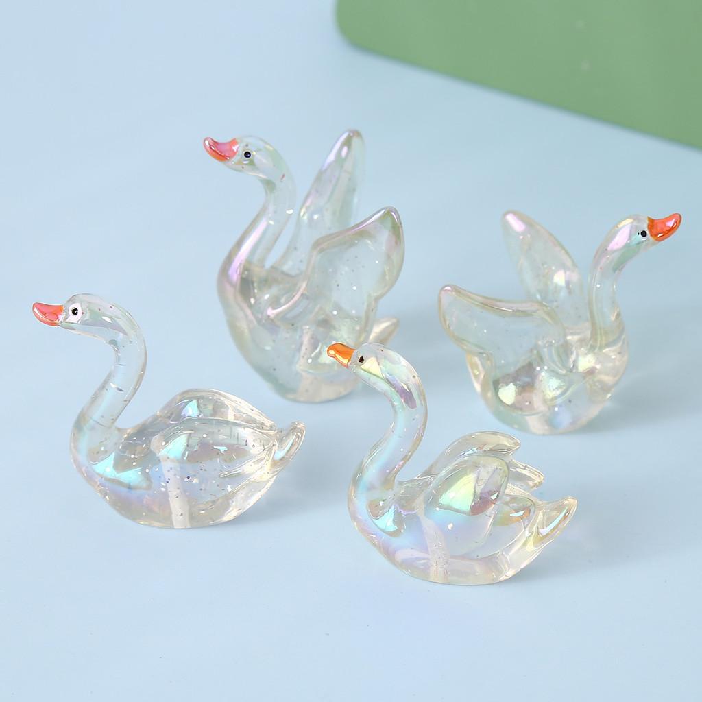Resin Swan Collectible Figure With Interactive Features For Kids And Gift Lovers
