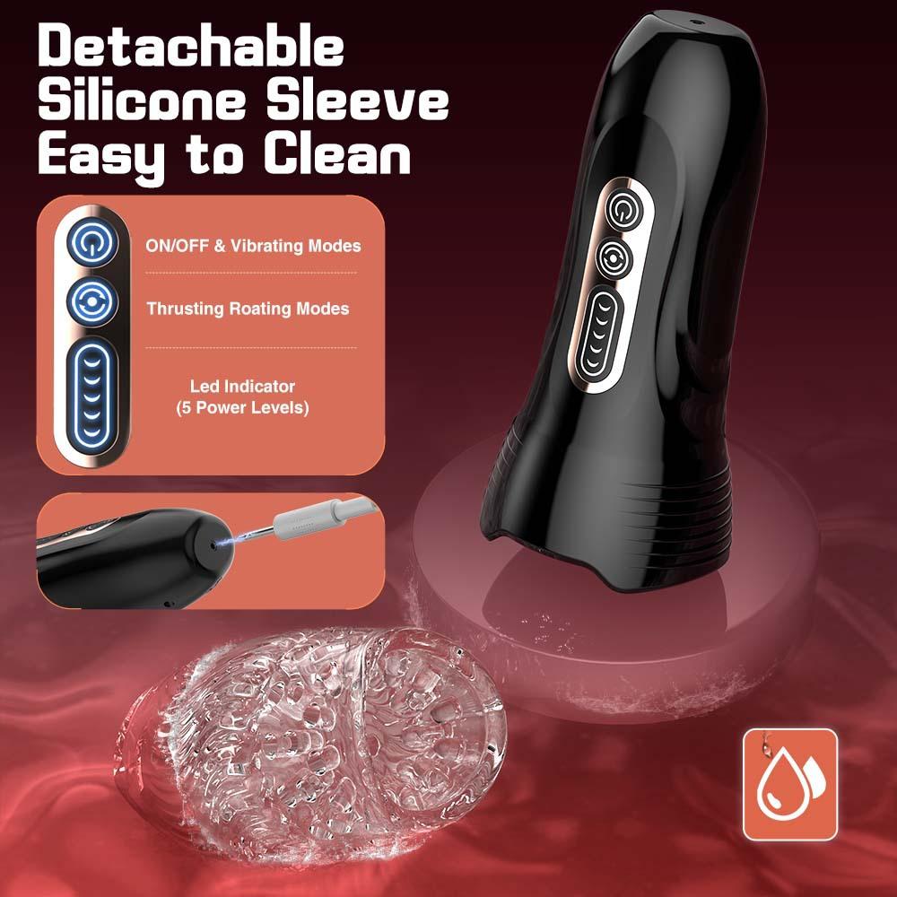 Automatyczny Masturbator Męski, Zabawka Seksualna dla Mężczyzn Sterowana Aplikacją, 5 Trybów Ruchów Posuwistych i Rotacyjnych oraz 10 Trybów Wibracji, Zabawki dla Dorosłych, Zabawki Seksualne dla Mężczyzn