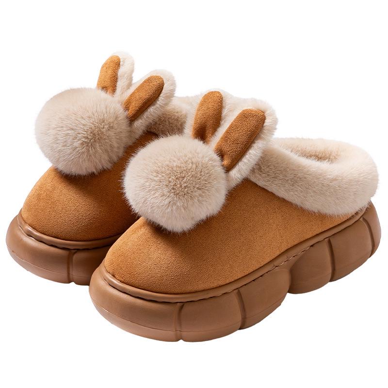 Women's Warm Fleece-Lined Non-Slip Postpartum Slippers for Autumn/Winter 2025