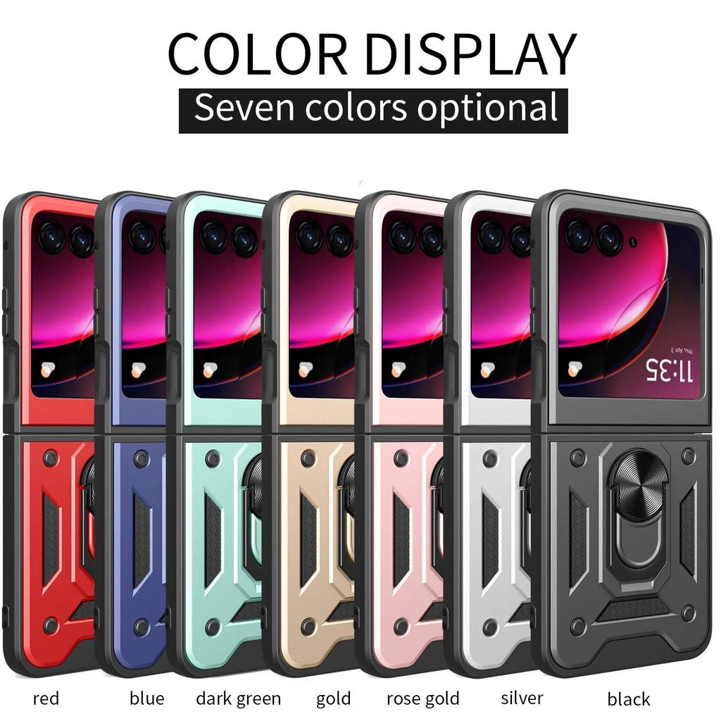 Armor Shockproof Case For Motorola Razr 60 50 40 Ultra Moto Razr+ Plus 2025 2024 2023 Cover With Ring Stand Holder Coque Fundas