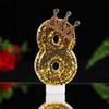 Large Gold 3D Digital Birthday Candle Crown Style Long Burning for Retirement Celebration Party Cake Decor