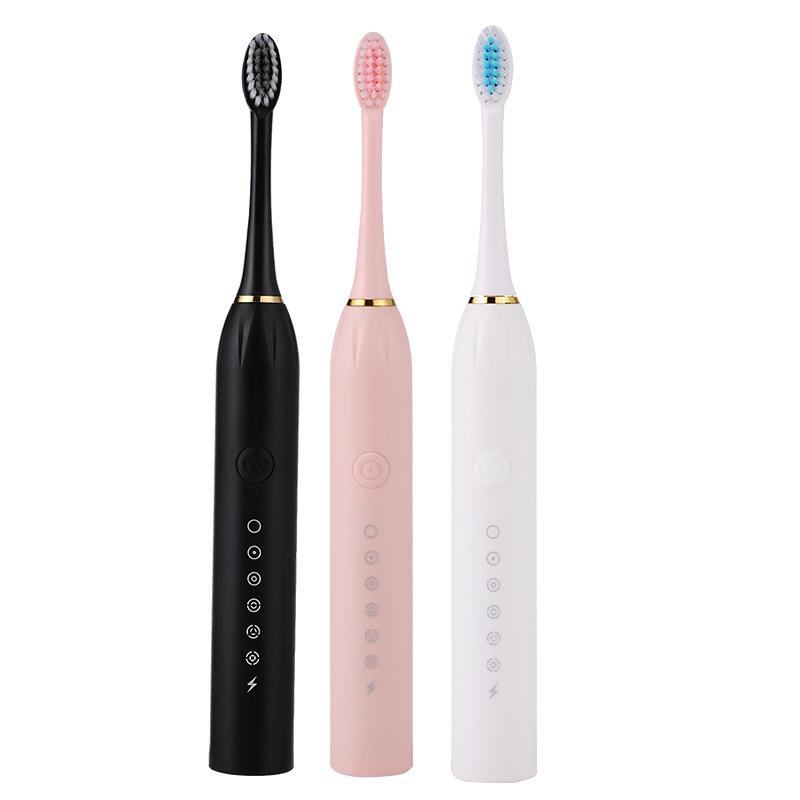 Electric Toothbrush with Soft Bristles, Six-Speed Adjustment, Rechargeable, Suitable for Adults and Children
