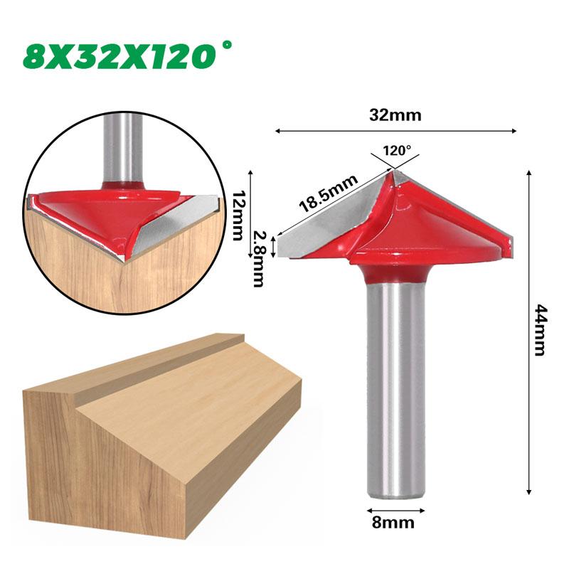 1pc 8mm Shank 60 90 120 150 Degrees V Groove Wood Router Bit Solid Carbide End Mill Woodworking Tools