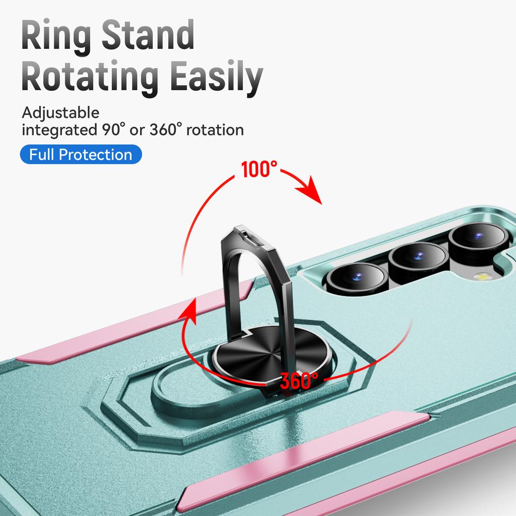For Samsung Galaxy S25+/S24+ Case Military Grade Ring Kickstand PC + TPU Phone Cover