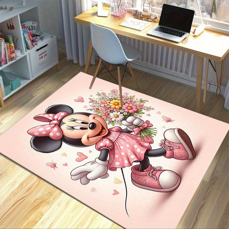 1pc. Cute Minnie Mouse Floral Bouquet Rug - Perfect for Home Decor, Office Carpet, Outdoor Use, and Gift Ideas!z0414224