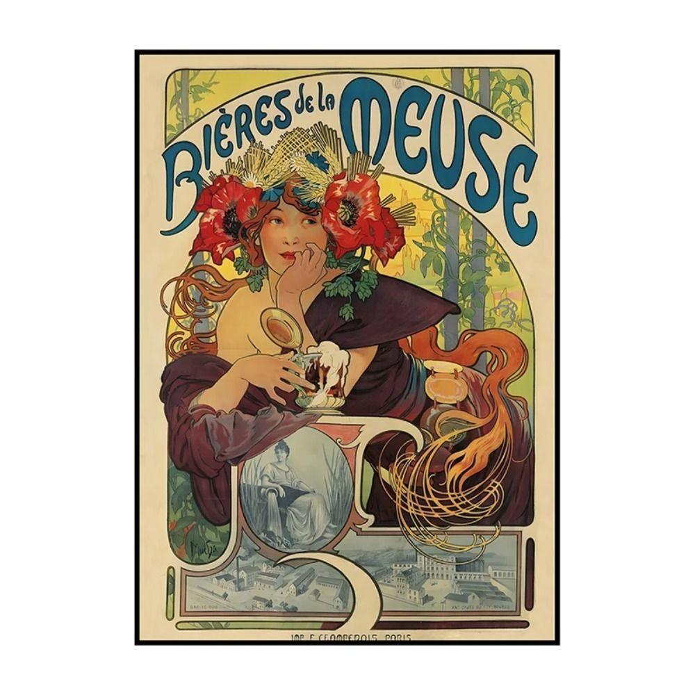 Vintage Art Nouveau Woman Tin Sign Retro Metal Panel Home Bar Cafe Decor