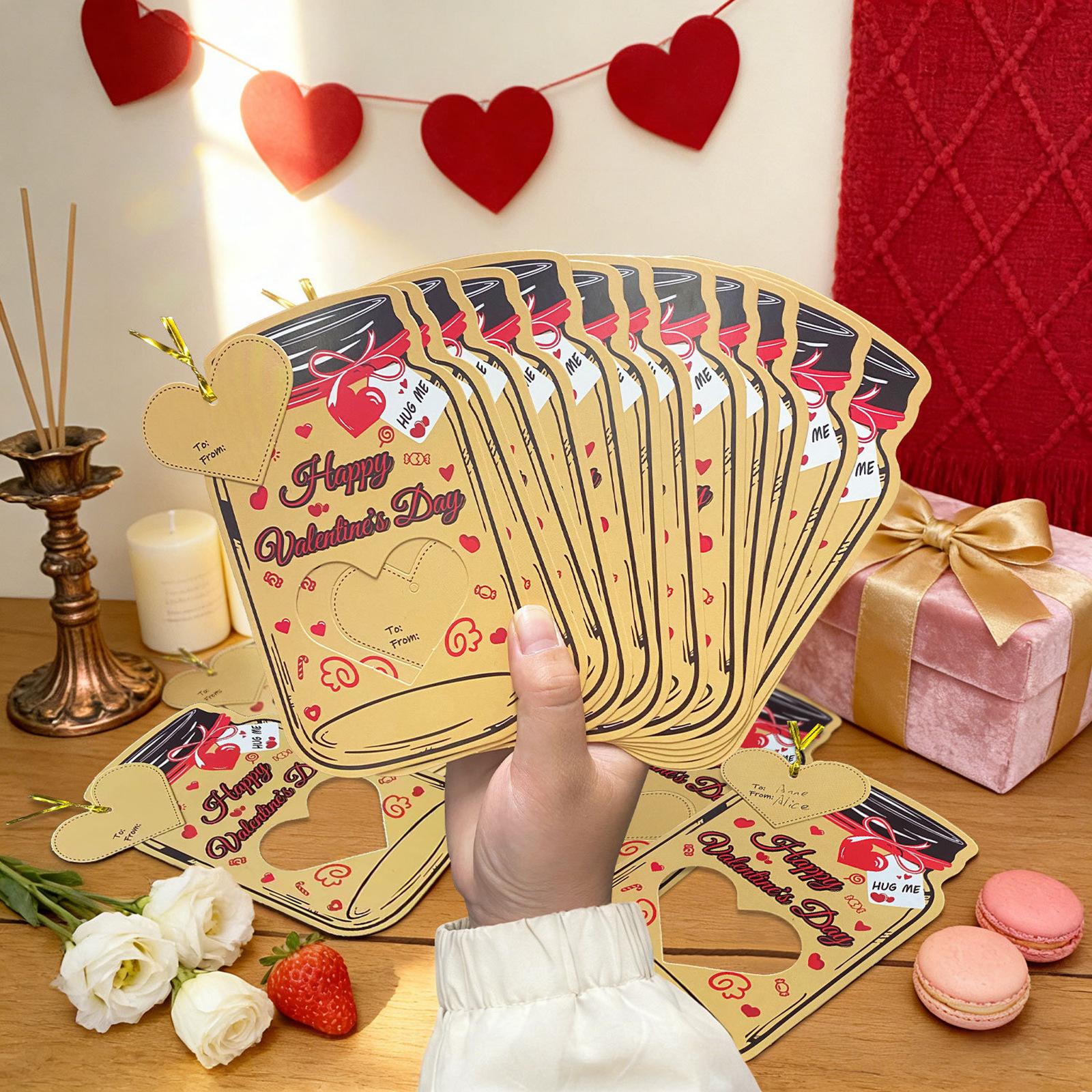 

Valentine s Day Candy Cards With Drifting Bottle Shaped Cards For Valentine s Day Party Gift Exchange One Size білий