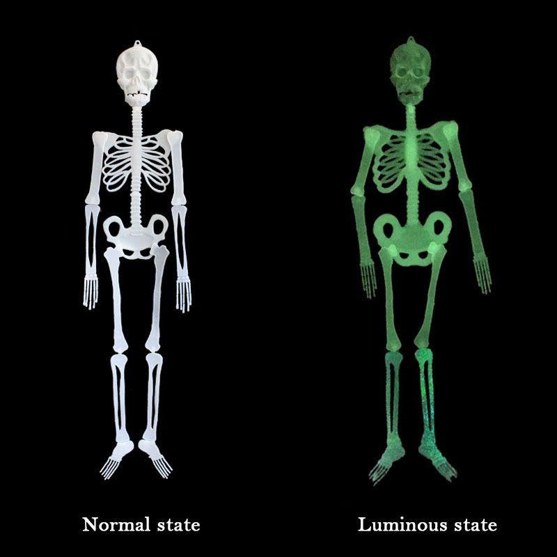 Halloween Scary Prop Luminous Hanging Human Skeleton Outdoor Party Decoration