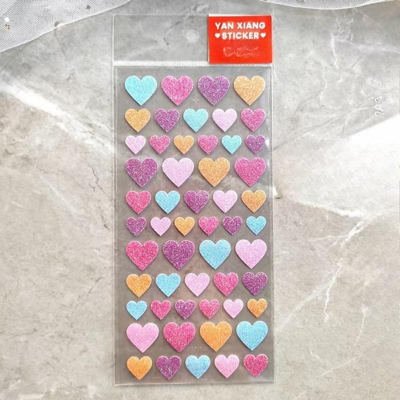Gold Glitter Spark Heart Star Animal Cown DIY Stickers Self-adhesive New Year Gift for Kid Face Scrapbook Decora Bright Stickers