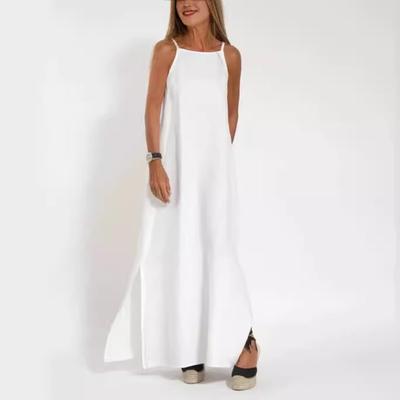 JPNTKY Damen Mode Sommer Frühling Einfarbige Druck Ärmellose O-Ausschnitt Freizeitkleider