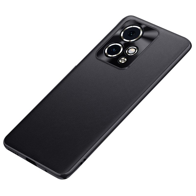 

For Honor 90 GT 5G Phone Case Metal Lens Frame PU Leather Anti-Scratch Back Cover B