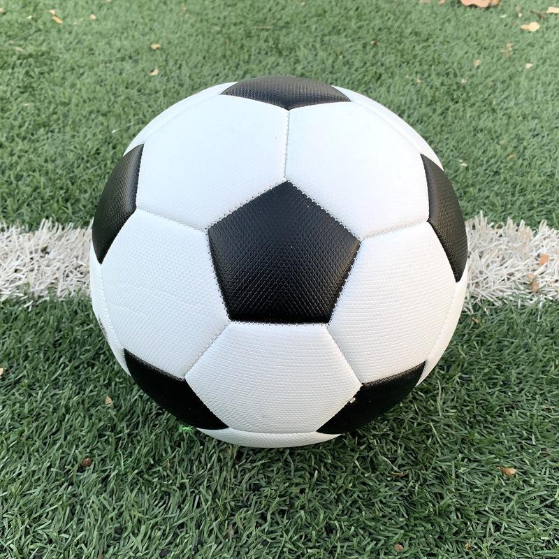 Size 5 Machine-Stitched Soccer Ball Black White Thicken Durable for School Exam Match Training Size 4 3 for Kids Students