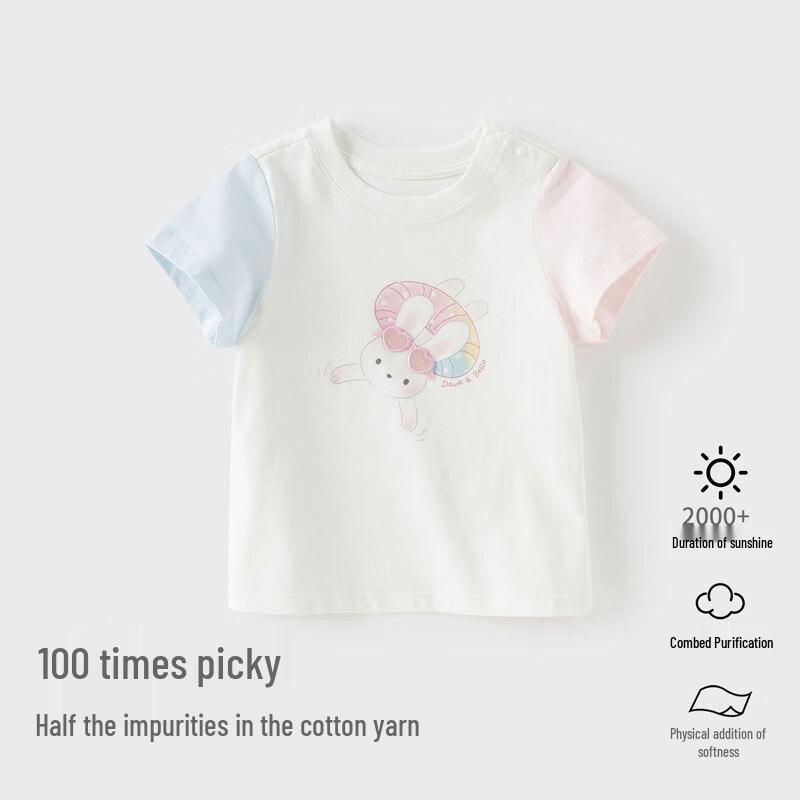 

Детская хлопковая футболка с коротким рукавом для девочек David Bella 140cm