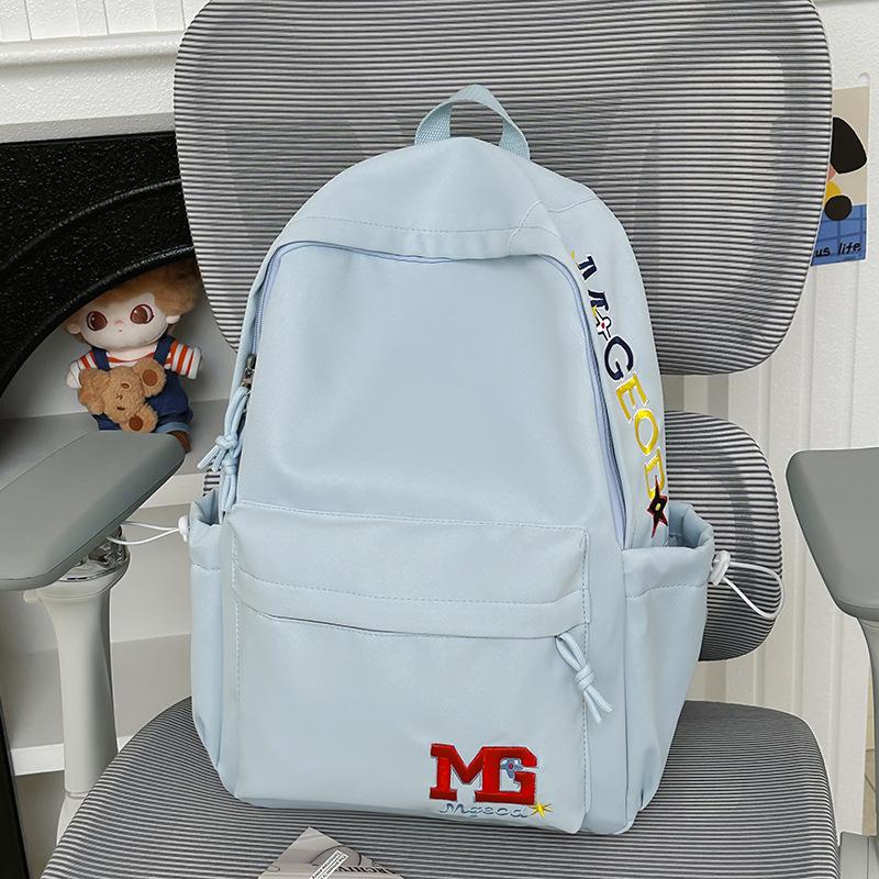 Schoolbag Women's New Large-capacity Embroidered Korean Backpack Versatile Junior High School High School Students High-value Travel Backpack Men