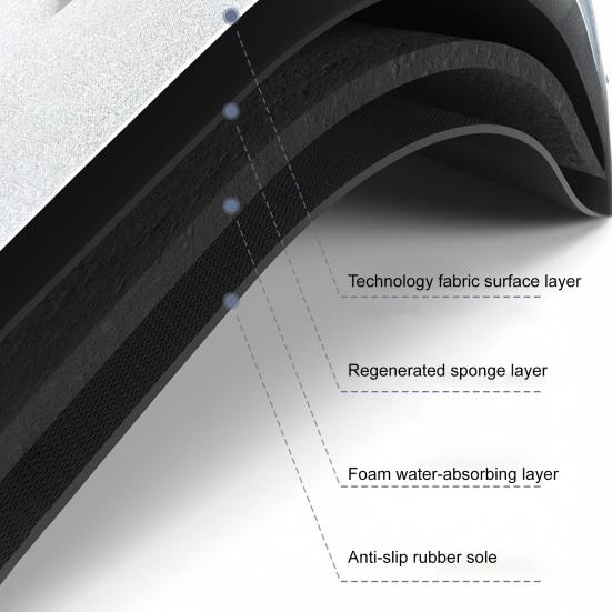 Floor Mat 3D Flower Pattern Non-Slip Rubber Backing Absorbent Quick-Drying Rug Bathroom Kitchen Laundry